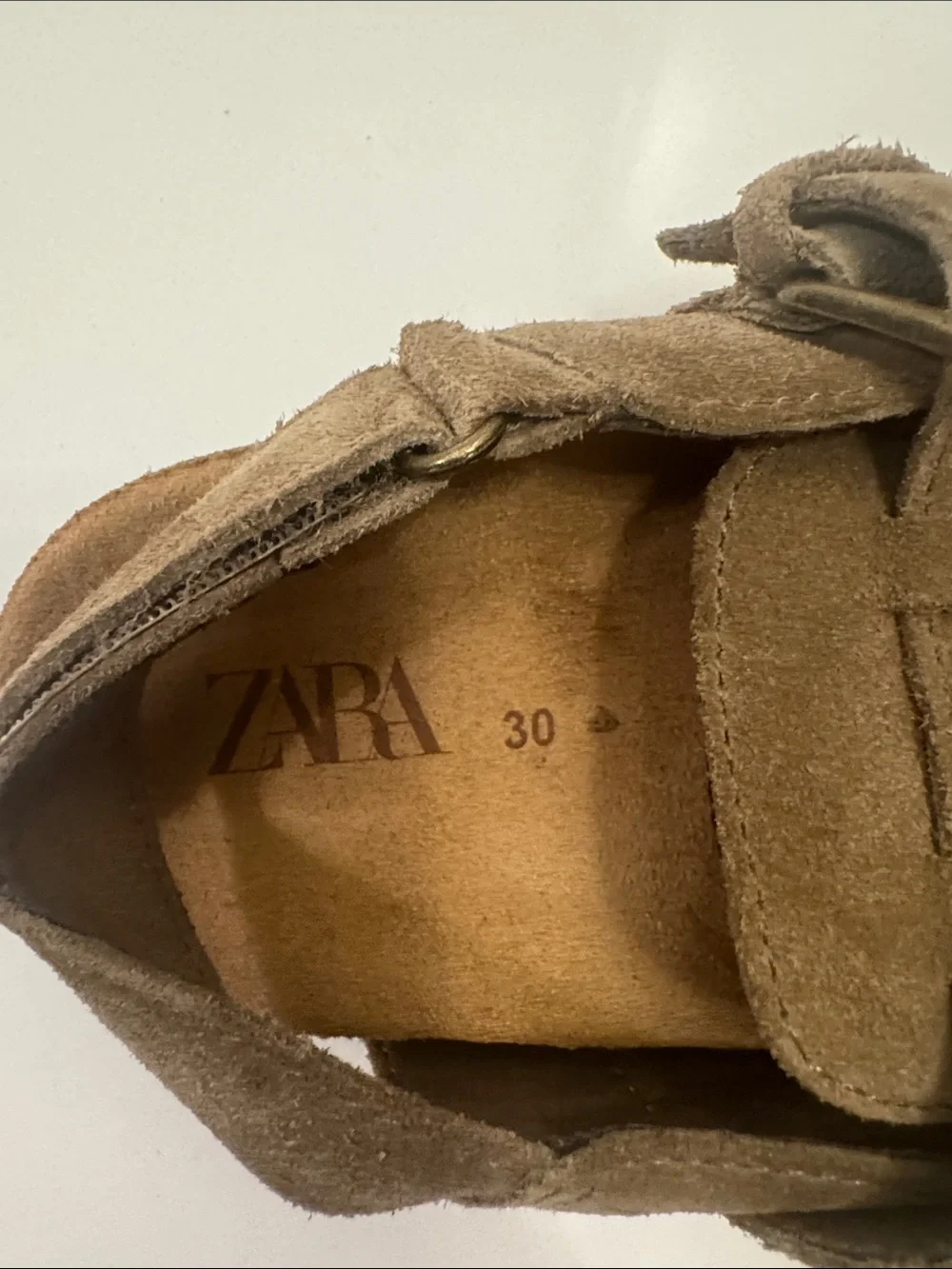 Zara Kids STORIESZ - SPLIT LEATHER CLOGS - Sandy Brown / Eu 30-US 12 - leather